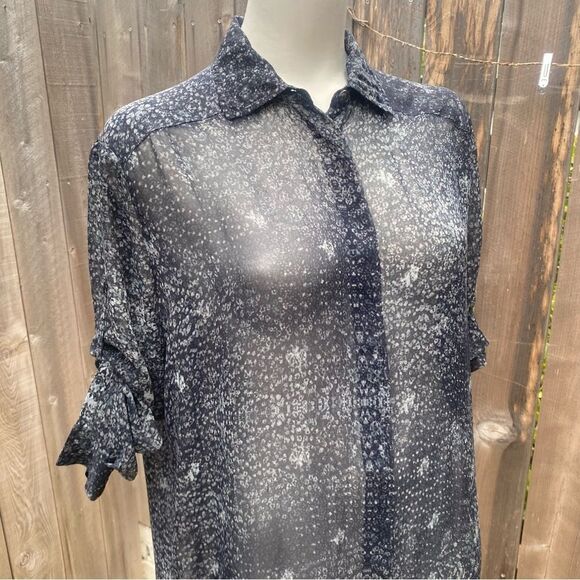 All Saints Sheer gray Button-Up tunic size 4 - Picture 3 of 8